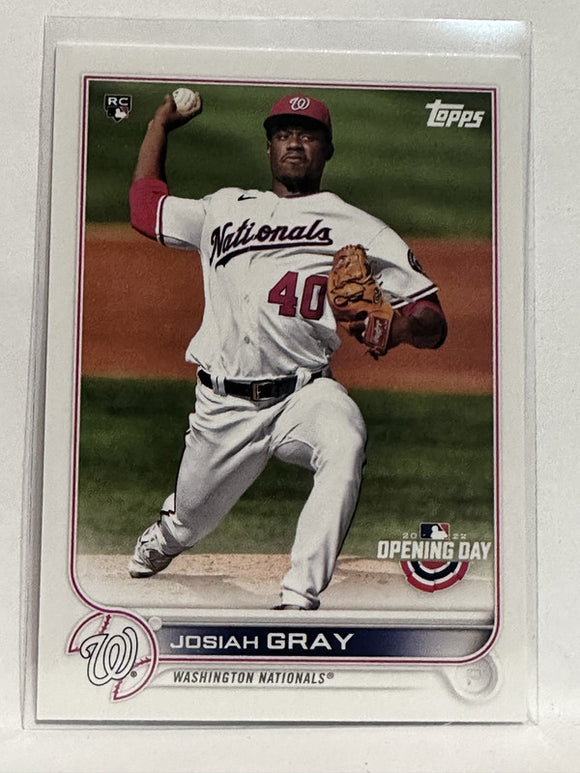 #89 Josiah Gray Rookie Washington Capitals 2022 Topps Opening Day Baseball Card