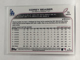#75 Corey Seager Los Angeles Dodgers 2022 Topps Opening Day Baseball Card