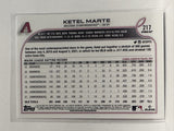 #217 Ketel Marte Arizona Diamondbacks 2022 Topps Opening Day Baseball Card