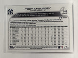 #140 Trey Amburgey Rookie New York Yankees 2022 Topps Opening Day Baseball Card