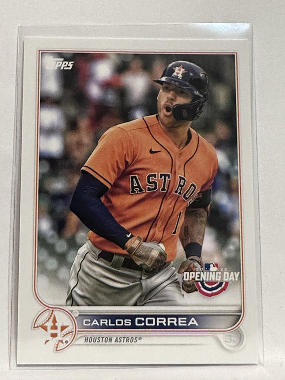 #37 Carlos Correa Houston Astros 2022 Topps Opening Day Baseball Card