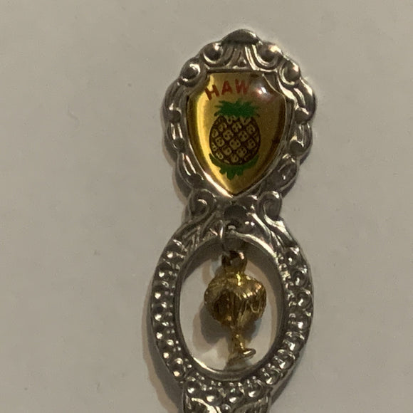Hawaii Pineapple Palm Tree Collectable Souvenir Spoon CP