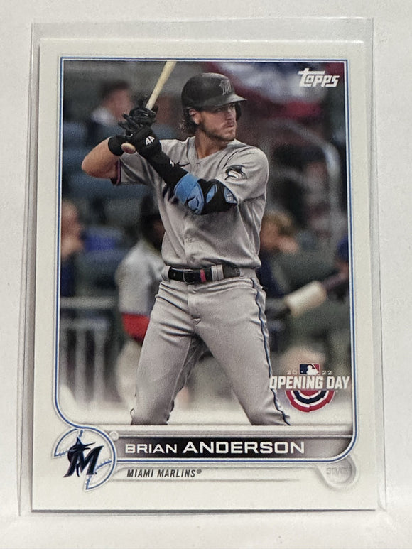 #218 Brian Anderson Miami Marlins 2022 Topps Opening Day Baseball Card