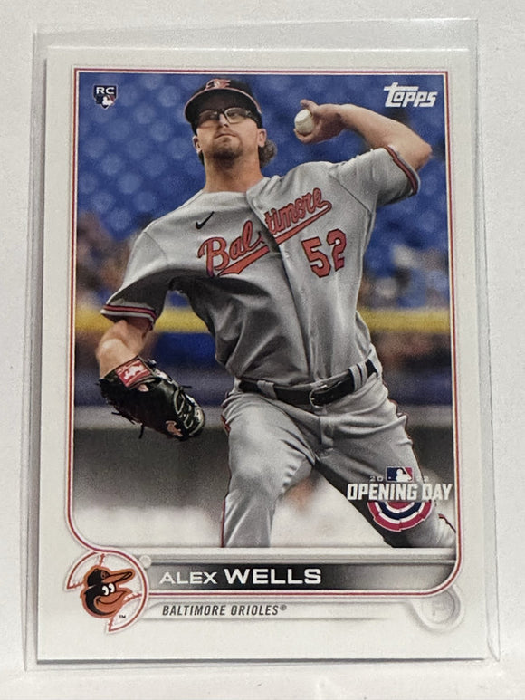 #23 Alex Wells Rookie Baltimore Orioles 2022 Topps Opening Day Baseball Card