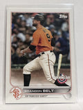 #32 Brandon Belt San Francisco Giants 2022 Topps Opening Day Baseball Card