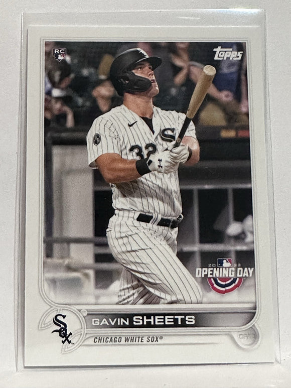 #72 Gavin Sheets Rookie Chicago White Sox 2022 Topps Opening Day Baseball Card