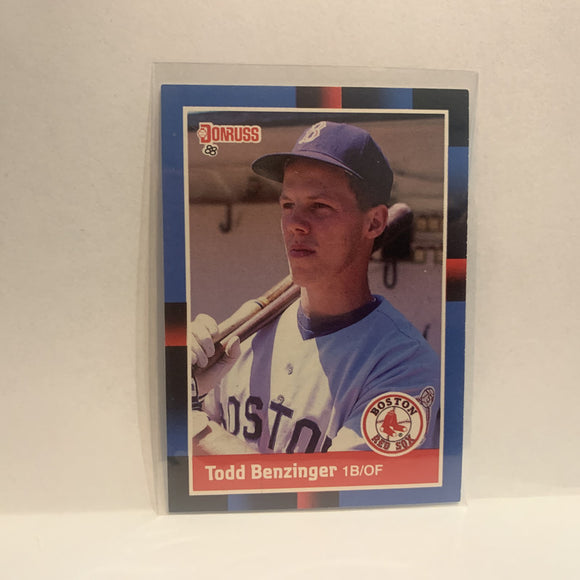 #297 Todd Eric Benzinger Boston Red Sox 1988 Donruss Baseball Card HD