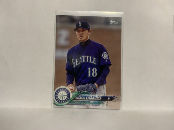 #348 Hisashi Iwakuma Foil Seattle Mariners 2018 Topps Series 1 Baseball Card NZC