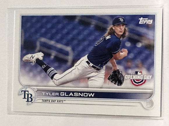 #90 Tyler Glasnow Tampa Bay Rays 2022 Topps Opening Day Baseball Card