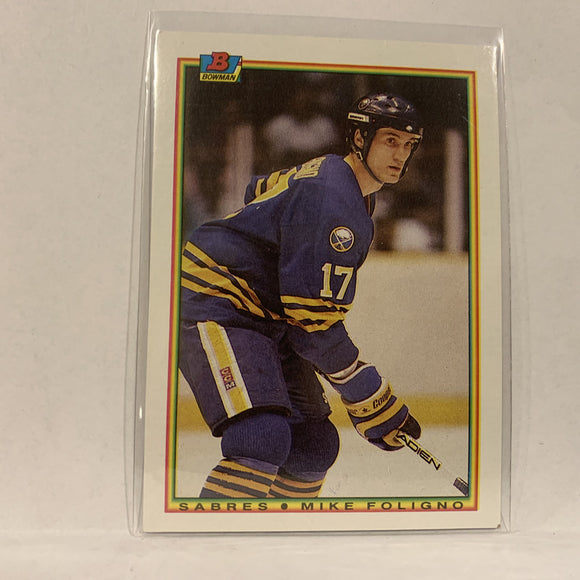 #247 Mike Foligno Buffalo Sabres   1990-91 Bowman Hockey  Card A1A