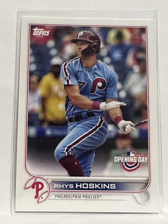#210 Rhys Hoskins Philadelphia Phillies 2022 Topps Opening Day Baseball Card