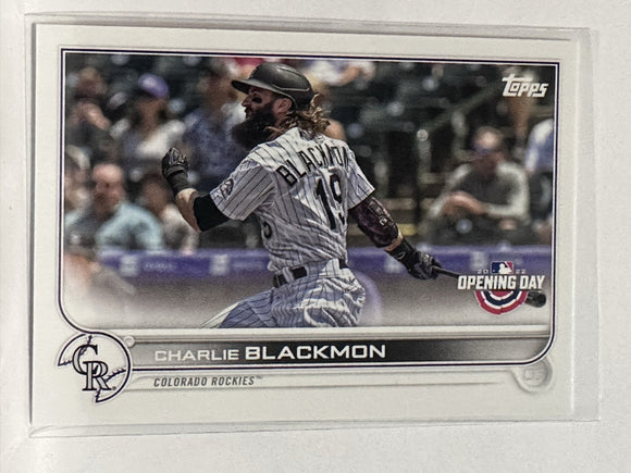 #96 Charlie Blackmon   Colorado Rockies 2022 Topps Opening Day Baseball Card