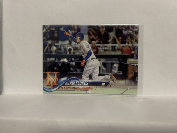 #344 Wilmer Flores New York Mets 2018 Topps Series 1 Baseball Card NZC
