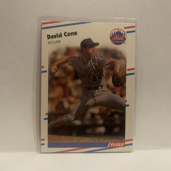 #131 David Cone New York Mets 1988 Fleer Baseball Card HD