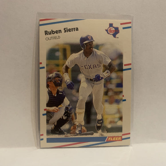 #479 Ruben Sierra  Texas Rangers 1988 Fleer Baseball Card HD