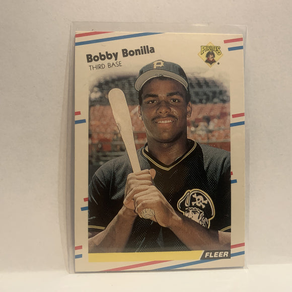 #323 Bobby Bonilla Pittsburgh Pirates 1988 Fleer Baseball Card HD