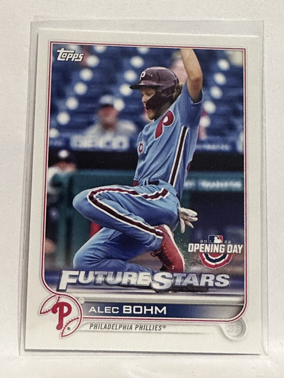 #97 Alec Bohm Future Stars Philadelphia Phillies 2022 Topps Opening Day Baseball Card