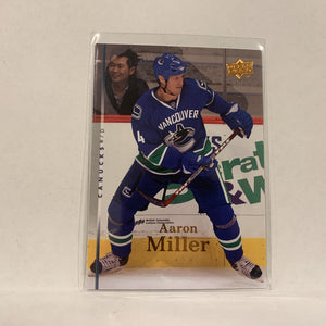 #288 Aaron Miller Vancouver Canucks  Series 2 2007-08 Upper Deck Hockey  Card A1A