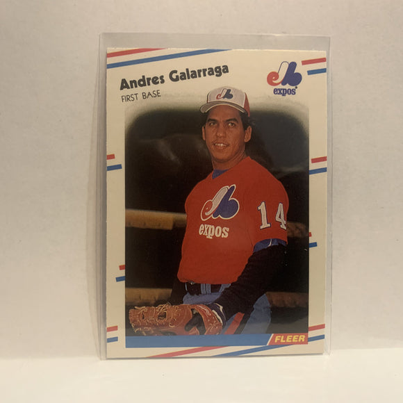 #184 Andres Galarraga Montreal Expos 1988 Fleer Baseball Card HD