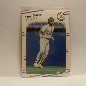 #290 Tony Phillips Oakland Athletics 1988 Fleer Baseball Card HD