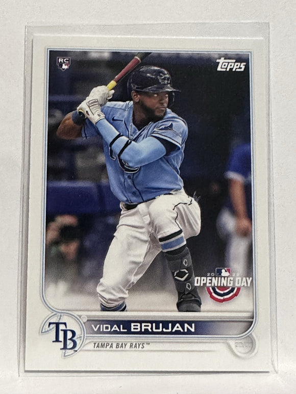 #39 Vidal Brujan Rookie Tampa Bay Rays 2022 Topps Opening Day Baseball Card