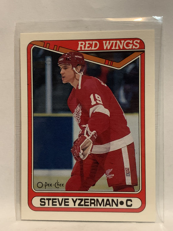 #222 Steve Yzerman Detroit Red Wings 1990-91 O-Pee-Chee Hockey Card