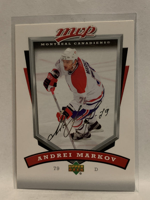 #154 Andrei Markov Montreal Canadiens 2006-07 Upper Deck MVP Hockey Card