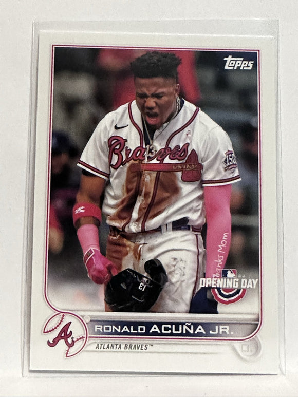 #100 Ronald Acuna Jr Atlanta Braves 2022 Topps Opening Day Baseball Card