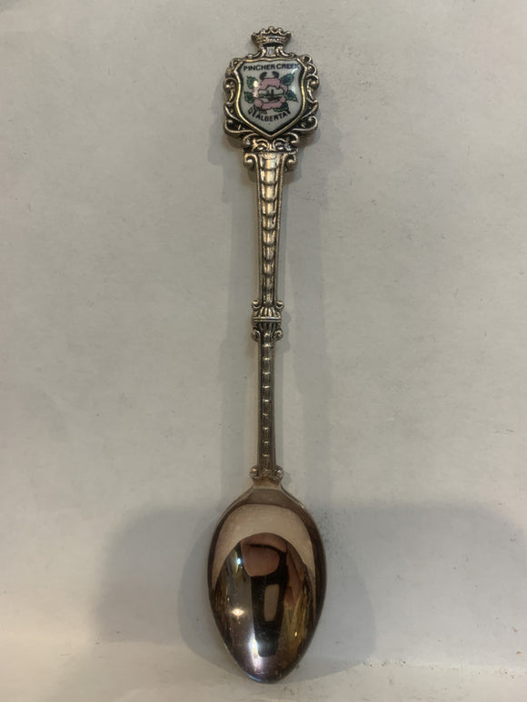 Pincher Creek Alberta Wild Rose Flower Souvenir Spoon