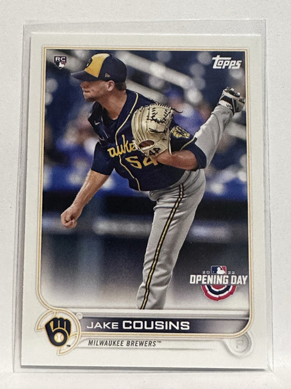 #47 Jake Cousins Rookie Milwaukee Brewers 2022 Topps Opening Day Baseball Card
