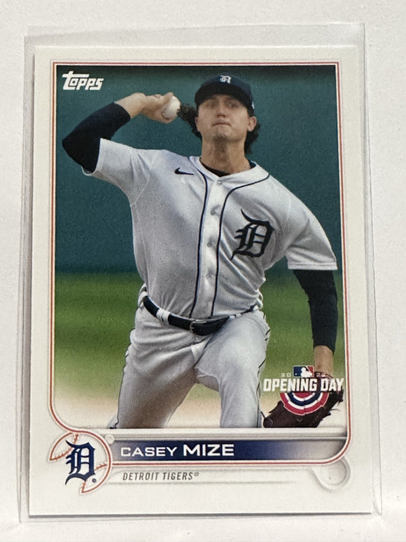#195 Casey Mize Detroit Tigers 2022 Topps Opening Day Baseball Card