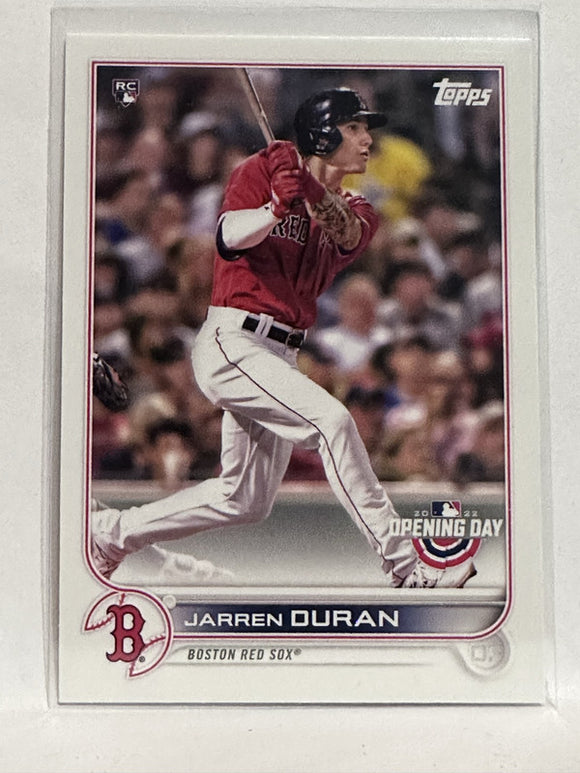 #148 Jarren Duran Rookie Boston Red Sox 2022 Topps Opening Day Baseball Card