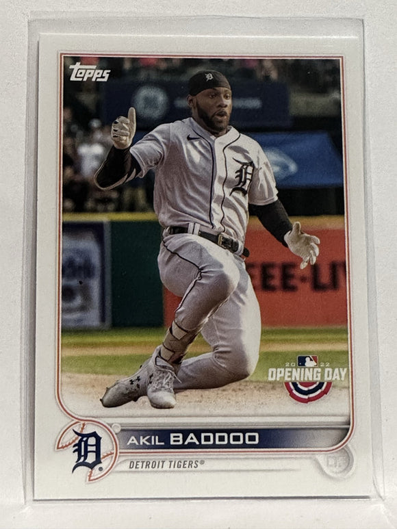 #188 Akil Baddoo Detroit Tigers 2022 Topps Opening Day Baseball Card