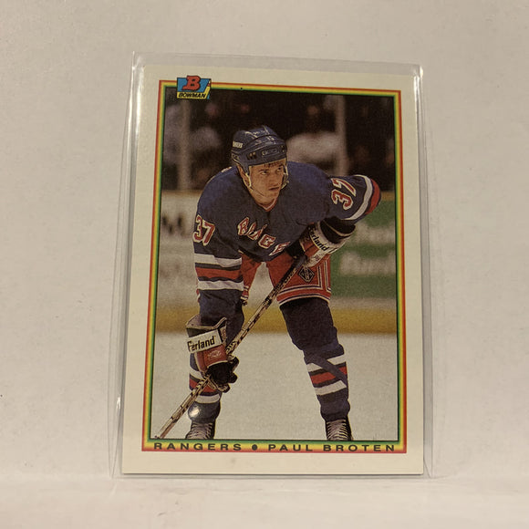 #224 Paul Broten New York Rangers   1990-91 Bowman Hockey  Card A1B
