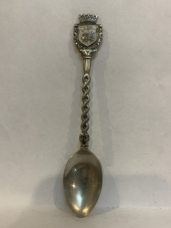 Wild Rose Flower Alberta Souvenir Spoon