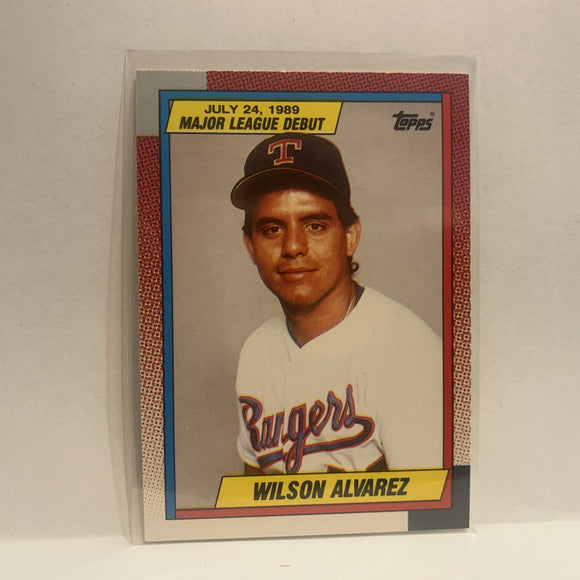 #3 Wilson Eduardo Alvarez Rookie Texas Rangers 1989 Topps Baseball Card HF