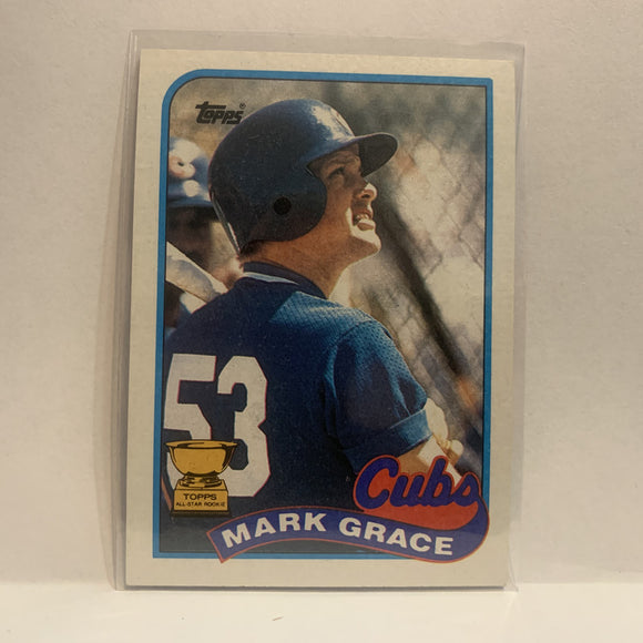 #465 Mark Grace Topps All Star Rookie Chicago Cubs 1989 Topps Baseball Card HF