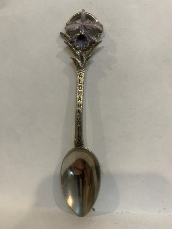 Aloha Hawaii Orchid Flower Souvenir Spoon