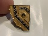 100% Attendance Lions Club 1975 76 Lapel Hat Pin CD
