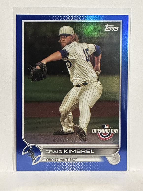 #58 Craig Kimbrel Blue Chicago White Sox 2022 Topps Opening Day Baseball Card
