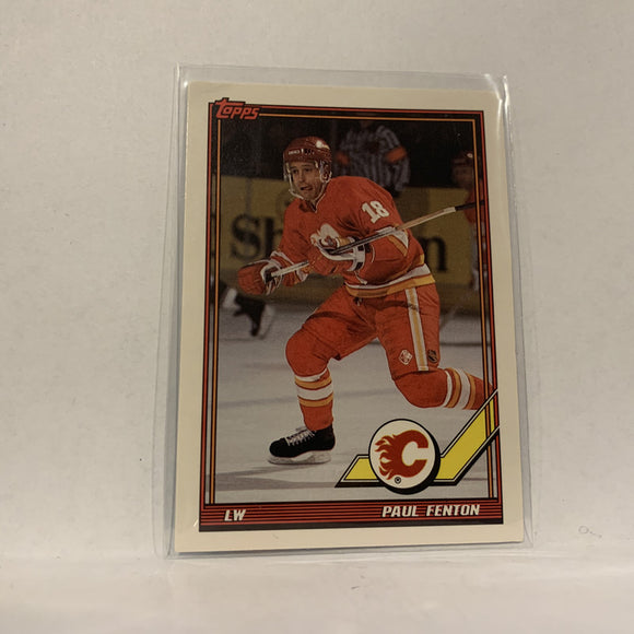 #331 Paul Fenton Calgary Flames   1991-92 Topps Hockey  Card A1C