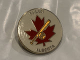 Falun Alberta Baseball Maple Leaf Lapel Hat Pin CD