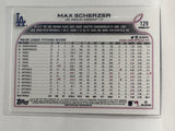 #129 Max Scherzer Los Angeles Dodgers 2022 Topps Opening Day Baseball Card