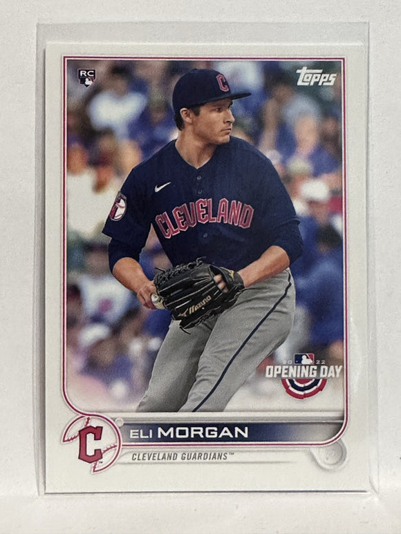 #170 Eli Morgan Rookie Cleveland Guardians 2022 Topps Opening Day Baseball Card