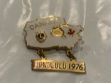 Honolulu 1976 Canada Lions Club Lapel Hat Pin CD