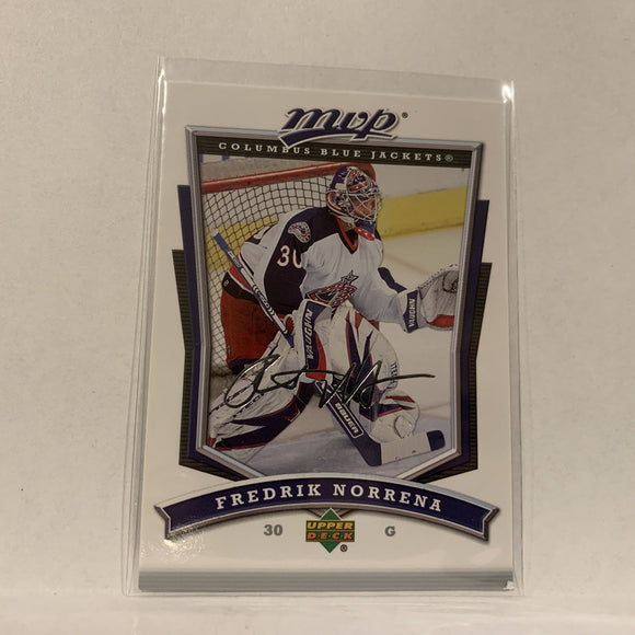 #23 Fredrik Norrena Columbus Blue Jackets   2007-08 UD MVP Hockey  Card A1D
