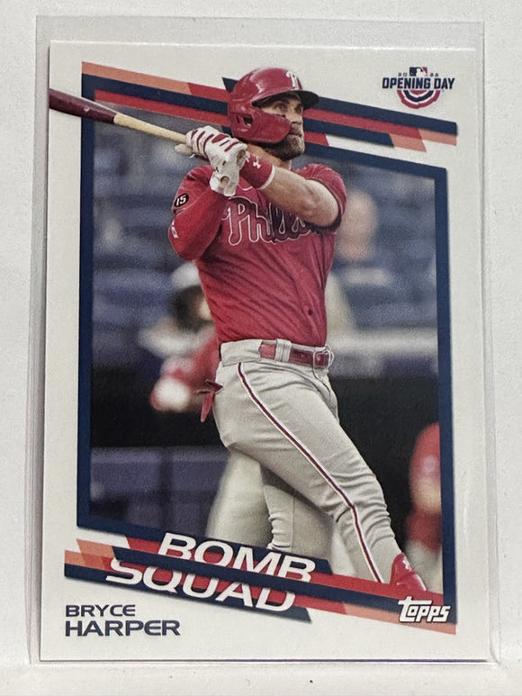 #BS-9 Bryce Harper Bomb Squad Philadelphia Phillies 2022 Topps Opening Day Baseball Card