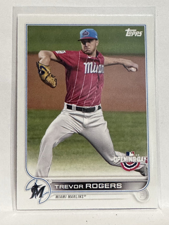 #98 Trevor Rogers   Miami Marlins 2022 Topps Opening Day Baseball Card