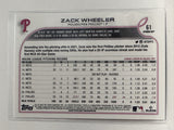 #61 Zack Wheeler Philadelphia Phillies 2022 Topps Opening Day Baseball Card