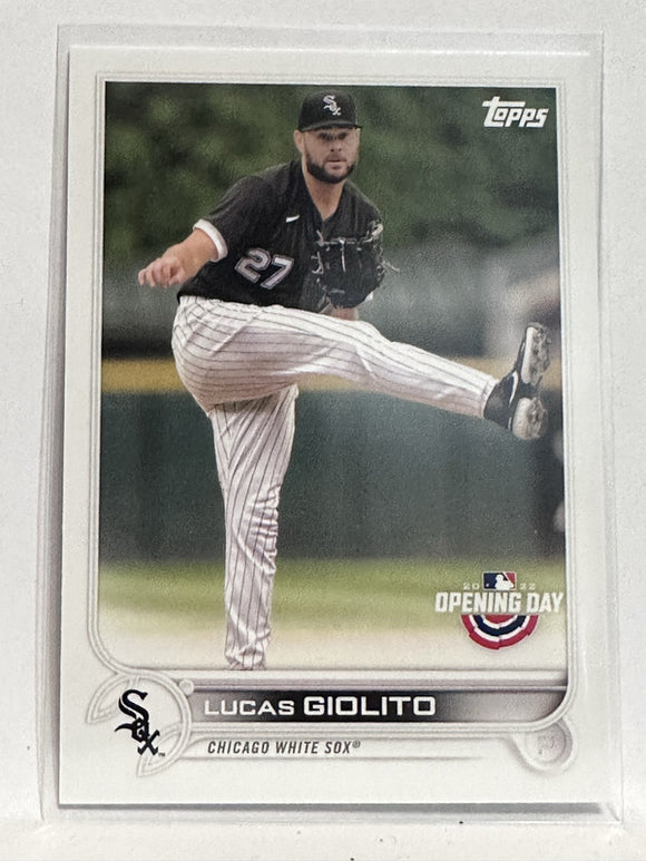 #70 Lucas Giolito Chicago White Sox 2022 Topps Opening Day Baseball Card